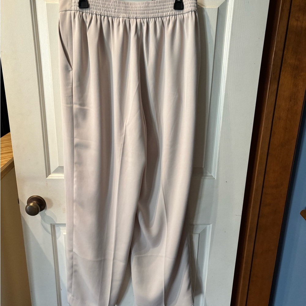 Quince Light Blush Wide-Leg Trousers - Picture 2 of 4